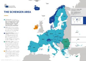 Schengen area map