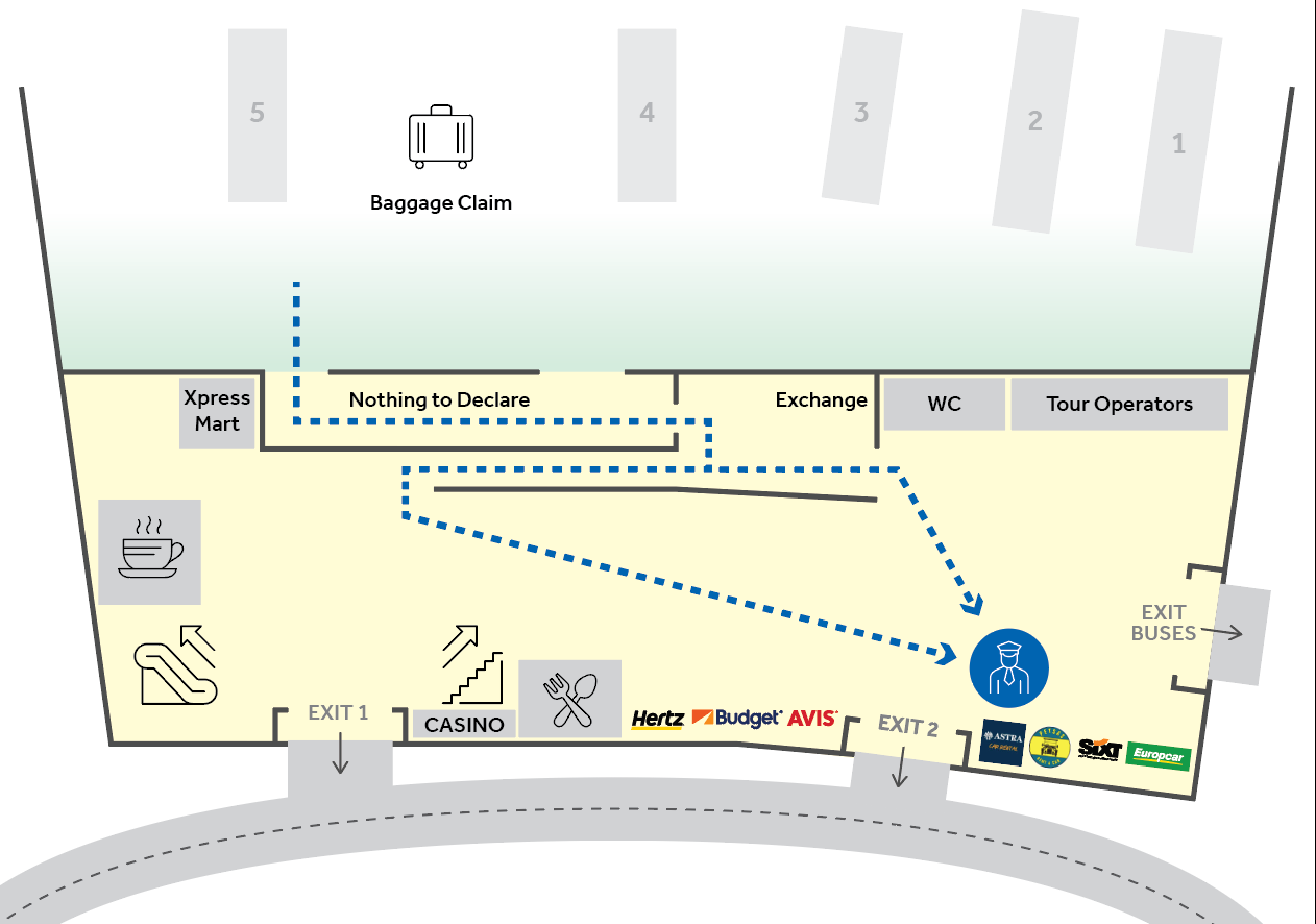 Larnaca Airport Arrivals meeting point