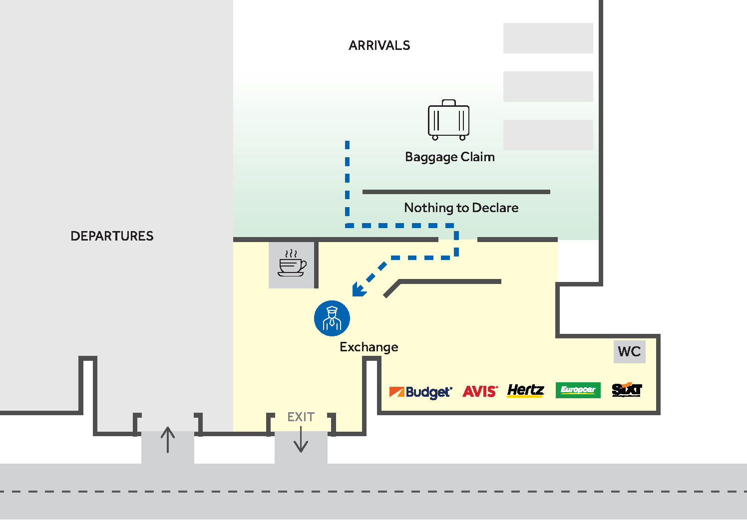 Paphos Airport Arrivals meeting point